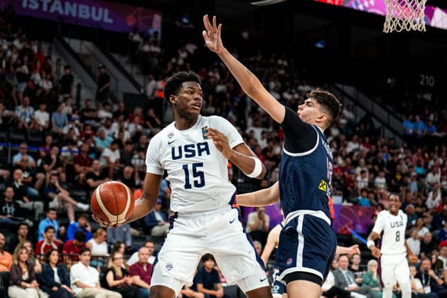 United States v Serbia: Final - FIBA U17, U 17 Basketball World Cup 2026 Erick Dampier Jr of the United States is in action during the FIBA U17 Basketball World Cup final match between the United States and Serbia at BDC Main Venue on July 5, 2026, in Istanbul, Turkey. Istanbul Istanbul Turkey  Copyright: xYagizxGurtugx originalFilename:gurtug-usavserb260705_npCo3.jpg