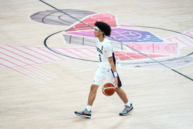 United States v Serbia: Final - FIBA U17, U 17 Basketball World Cup 2026 Cayden Daughtry of the United States is in action during the FIBA U17 Basketball World Cup final match between the United States and Serbia at BDC Main Venue in Istanbul, Turkey, on July 5, 2026. Istanbul Istanbul Turkey  Copyright: xYagizxGurtugx originalFilename:gurtug-usavserb260705_npD2u.jpg