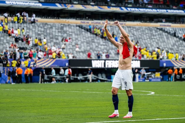 260705 Erling Braut Haaland of Norway celebrates after the FIFA World Cup, WM, Weltmeisterschaft, Fussball 2026 round of 16 football match between Brazil and Norway on July 5, 2026 in New Jersey. Photo: Jon Olav Nesvold BILDBYRAN COP 217 VG0982 bbeng fotboll football soccer fotball vm fotbolls-vm fotball-vm fotbolls-vm 2026 fifa world cup 2026 new york 8-delsfinale round of 16 brasilien brazil brasil norge norway celebration jubel *** July 5, 2026: Erling Braut Haaland of Norway celebrates after the FIFA World Cup 2026 Round of 16 soccer match between Brazil and Norway on July 5, 2026 in New Jersey. Photo by Jon Olav Nesvold. BILDBYRAN COP 217 VG0982 bbeng soccer football fotball World Cup 2026 FIFA World Cup 2026 New York 8 round of 16 Brazil Norway celebration jubilation  Copyright: JONxOLAVxNESVOLD BB260705JE126