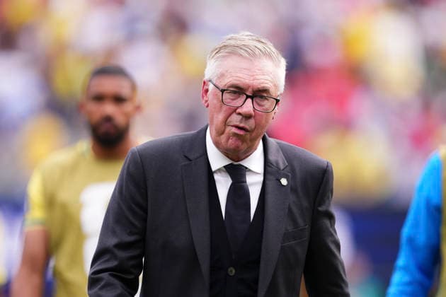 Brazil v Norway: Round of 16 - FIFA World Cup, WM, Weltmeisterschaft, Fussball 2026 Carlo Ancelotti, head coach of Brazil, looks on during the FIFA World Cup 2026 Round Of 16 match between Brazil and Norway at New York New Jersey Stadium on July 05, 2026 in East Rutherford, New Jersey. East Rutherford NJ United States  Copyright: xJosexBretonx originalFilename:bretonhernandez-brazilvn260705_npGXT.jpg
