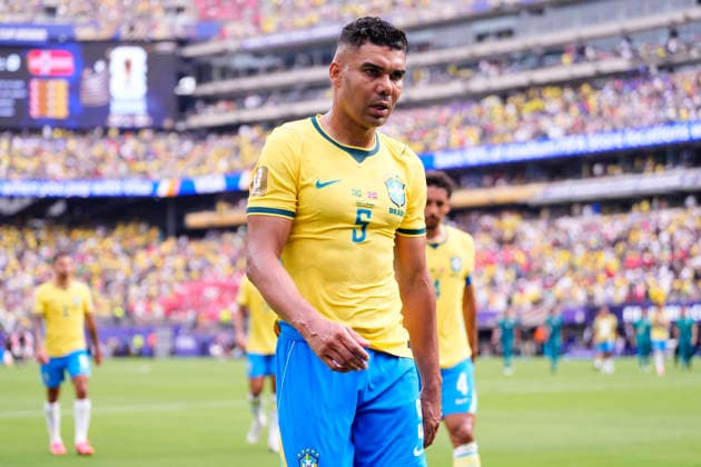 Brazil v Norway: Round of 16 - FIFA World Cup, WM, Weltmeisterschaft, Fussball 2026 Casemiro of Brazil looks on during the FIFA World Cup 2026 Round Of 16 match between Brazil and Norway at New York New Jersey Stadium on July 05, 2026 in East Rutherford, New Jersey. East Rutherford NJ United States  Copyright: xJosexBretonx originalFilename:bretonhernandez-brazilvn260705_npwsX.jpg