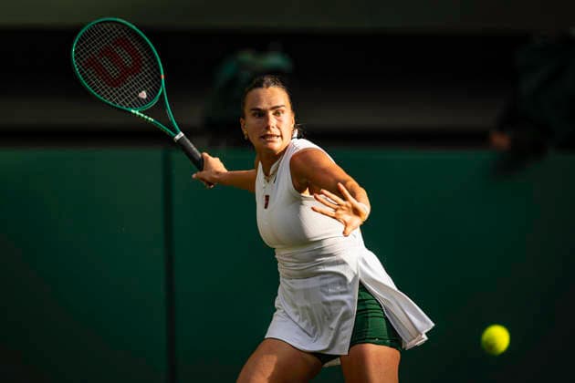 RECORD DATE NOT STATED 5th July 2026; All England Lawn Tennis and Croquet Club, London, England; Wimbledon Tennis Tournament, Day Seven; Aryna Sabalenka GodfreyxPitt