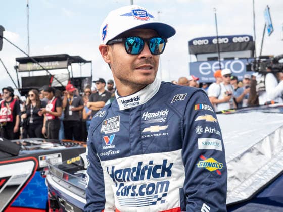 JOLIET, IL - JULY 05: Kyle Larson ( 5 Hendrick Motorsports HendrickCars.com Chevrolet) looks on before the NASCAR, Motorsport, USA Cup Series eero 400 on July 5, 2026, at Chicagoland Speedway in Joliet, IL. (Photo by Joseph Weiser Icon Sportswire) AUTO: JUL 05 NASCAR Cup Series eero 400 EDITORIAL USE ONLY Icon260705028400