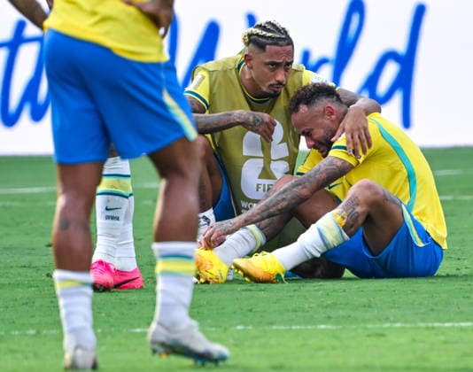 Neymar of Brazil looks dejected during a FIFA Men’s World Cup 2026 Round of 16 football match between Brazil and Norway at New York New Jersey Stadium, in East Rutherford on July 5th 2026 (Photo by Andre Ricardo SPP)  Copyright: xAndrexRicardo SPPx Sportspressphoto_SPR185491
