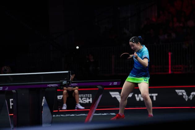 LOS ANGELES, CALIFORNIA - JULY 05: Miwa Harimoto of Japan competes in the Women s Singles Semifinal match against Kuai Man of China on day 10 of United States Smash 2026 at Ontario Convention Center on July 5, 2026 in Los Angeles, California.  Copyright: xVCGx 111652538227