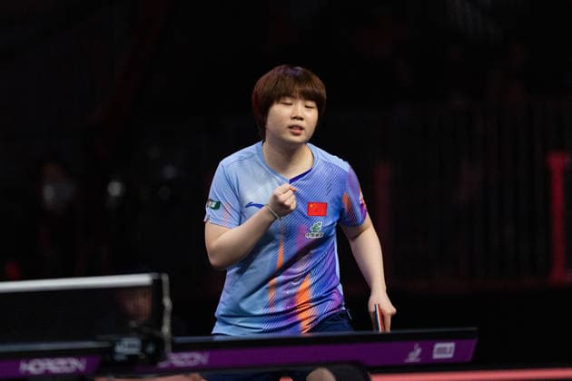 LOS ANGELES, CALIFORNIA - JULY 05: Kuai Man of China reacts in the Women s Singles Semifinal match against Miwa Harimoto of Japan on day 10 of United States Smash 2026 at Ontario Convention Center on July 5, 2026 in Los Angeles, California.  Copyright: xVCGx 111652538228