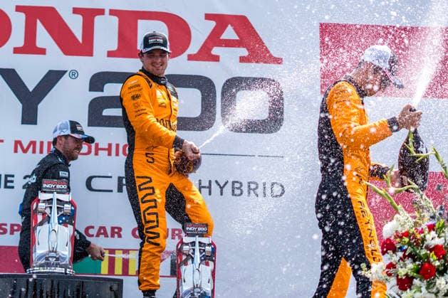 July 5, 2026, Lexington, Ohio, USA: IndyCar, Indy Car, IRL, USA SERIES driver, PATO OWARD (5) (MEX) of Monterey, Mexico, wins the Honda Indy 200 at Mid Ohio in LEXINGTON, Ohio. Lexington USA - ZUMAa161 20260705_aaa_a161_003 Copyright: xQuinnxShellx xGMGx