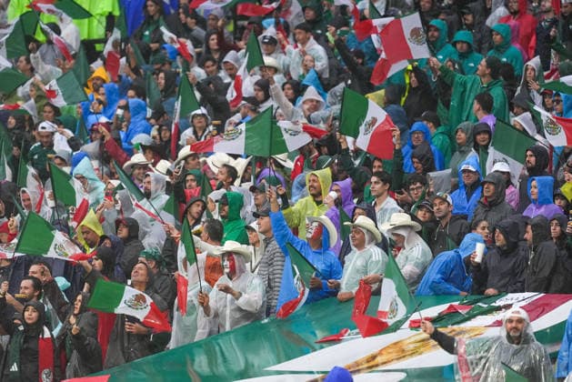 Mexico v England - FIFA World Cup, WM, Weltmeisterschaft, Fussball 2026 - Round of 16 MEXICO CITY, MEXICO - JULY 05: Fans gather prior the FIFA World Cup 2026 Round of 16 match between Mexico and England at Mexico Stadium (Estadio Azteca) in Mexico City, Mexico on July 05, 2026. Juancho Torres Anadolu Mexico City Mexico. Editorial use only. Please get in touch for any other usage.  Copyright: x2026xAnadoluxJuanchoxTorresx