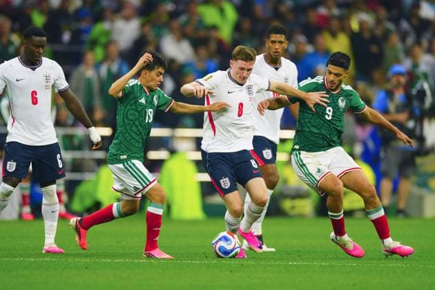 Elliot Anderson of England Mexico v England, 2026 FIFA World Cup, WM, Weltmeisterschaft, Fussball Round of 16, Football, Azteca Stadium, Mexico City, Mexico - 05 Jul 2026Mexico City Azteca Stadium Mexico  Copyright: xJavierxGarcia Shutterstockx 16975483bi