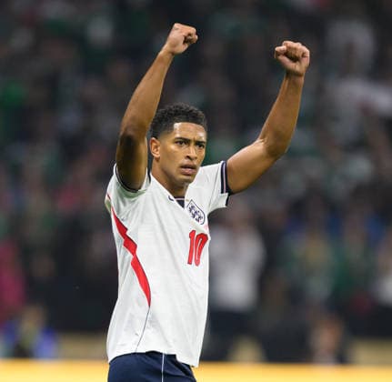 05 July 2026 - Mexico v England - Azteca Stadium- Mexico City - R16 - 2026 World Cup - USA. 05 July 2026 - Mexico v England - Azteca Stadium- Mexico City - R16 - 2026 World Cup - USA. Jude Bellingham celebrates his first goal. Picture : Mark Pain MEXICO CITY MEXICO  Copyright: xMarkxPainx