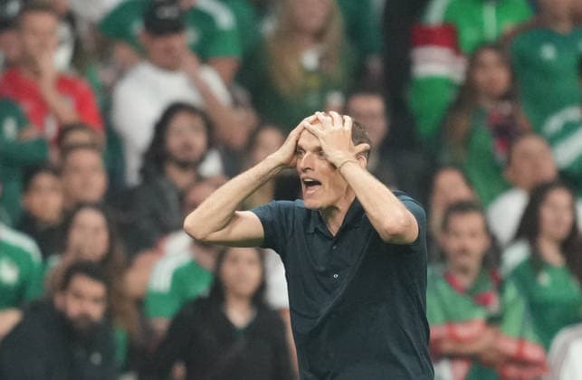 Thomas Tuchel (England) during Mexico and England, Round of 16 FIFA World Cup, WM, Weltmeisterschaft, Fussball 2026, Azteca Stadium, Mexico, Mexico on July 5, 2026. Thor Wegner DeFodi Images. (Photo by DeFodi Images) - *** Thomas Tuchel in England during the Mexico vs. England Round of 16 match at the 2026 FIFA World Cup, Azteca Stadium, Mexico City, Mexico, on July 5, 2026. Photo by Thor Wegner, DeFodi Images