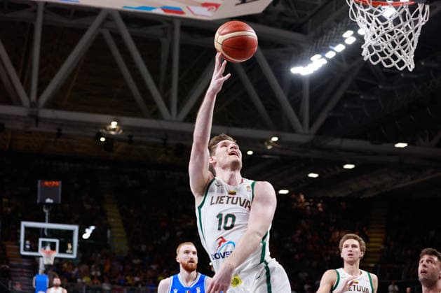 BASKETBALL - FIBA World Cup - 2027 FIBA World Cup - European Qualifiers - Italy vs. Lithuania Photo by IPA ABACAPRESS.COM86424162 - 10 Azuolas Tubelis (2002, 211, Forward Center, Zalgiris Kaunas) FIBA Basketball World Cup 2027 European Qualifiers: Italy vs. Lithuania, Bologna, July 5, 2026, during the FIBA World Cup 2027 European Qualifiers - Italy vs. Lithuania, FIBA World Cup in Bologna, Italy, July 5, 2026 Bologna Italy  Copyright: xIPAxSport ABACAx