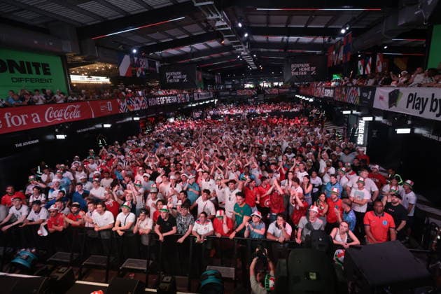 06 07 2026. London, United Kingdom. England Fans Box Park Wembley. Enland fans watch England v Mexico in the small hours on the big screen at Boxpark Wembley.  xMartynxWheatleyx xixImagesx IIM-26886-0060
