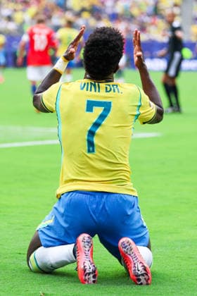 July 5, 2026, East Rutherford, Nj, United States: Vinicius Jr. player of Brazil during the Round of 16 match between Brazil and Norway at the FIFA World Cup, WM, Weltmeisterschaft, Fussball at New York New Jersey Stadium, in East Rutherford, United States, on Sunday, July 05, 2026. FIFA World Cup 2026 - Round Of 16 - Brazil V Norway  - ZUMAv122 20260705_aap_v122_131 Copyright: xWilliamxVolcovx
