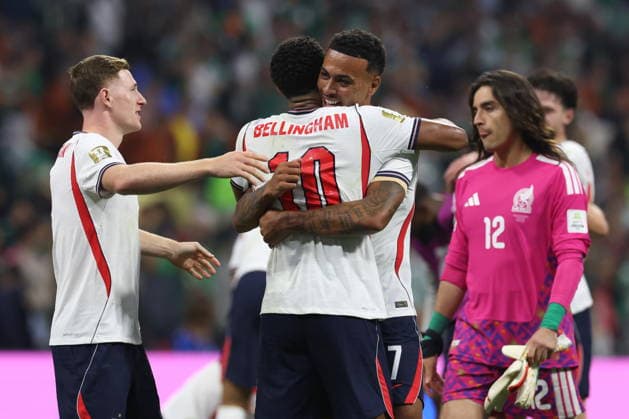 FIFA World Cup, WM, Weltmeisterschaft, Fussball 2026 - Round of 16 - Mexico vs. England England players celebrate during the FIFA World Cup 2026 Round of 16 soccer match between Mexico and England, in Mexico City, Mexico, 05 July 2026. MEXICO CITY Mexico  Copyright: xALEXxCRUZx