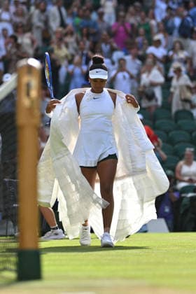 2026 Wimbledon - Naomi Osaka Naomi Osaka (JPN) during her fourth round match at the 2026 Wimbledon Championships at the AELTC in London, UK on July 5, 2026. Photo by Corinne Dubreuil ABACAPRESS.COM London  Copyright: xDubreuilxCorinne ABACAx
