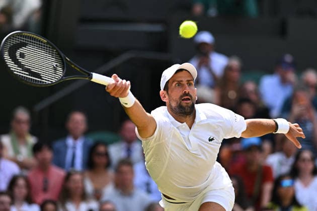 2026 Wimbledon - Novak Djokovic Novak Djokovic (SRB) during his fourth round match at the 2026 Wimbledon Championships at the AELTC in London, UK on July 5, 2026. Photo by Corinne Dubreuil ABACAPRESS.COM London  Copyright: xDubreuilxCorinne ABACAx