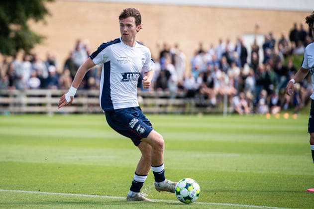 Aarhus GF v Motherwell FC, pre-season test match, Aarhus, Denmark Aarhus, Denmark. 05th, July 2026. Magnus Knudsen of Aarhus GF seen during a pre-season test match between Aarhus GF and Motherwell FC at the AGF training facility Fredensvang in Aarhus Denmark, Aarhus, Fredensvang  Copyright: xGonzalesxPhoto MortenxKjaerx