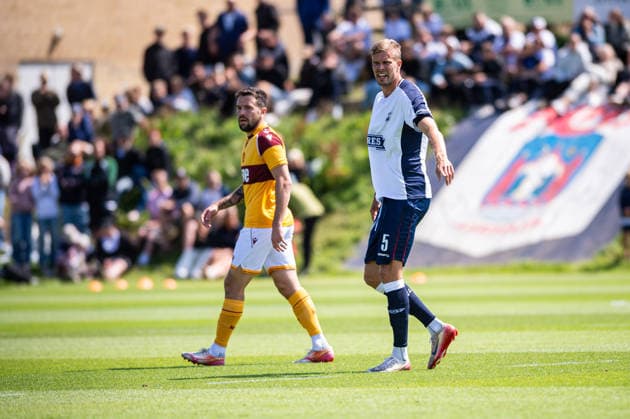 Aarhus GF v Motherwell FC, pre-season test match, Aarhus, Denmark Aarhus, Denmark. 05th, July 2026. Frederik Tingager (5) of Aarhus GF seen during a pre-season test match between Aarhus GF and Motherwell FC at the AGF training facility Fredensvang in Aarhus Denmark, Aarhus, Fredensvang  Copyright: xGonzalesxPhoto MortenxKjaerx