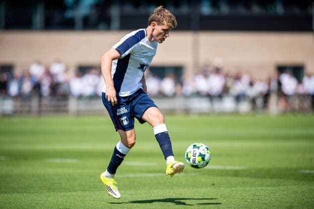 Aarhus GF v Motherwell FC, pre-season test match, Aarhus, Denmark Aarhus, Denmark. 05th, July 2026. Sebastian Jorgensen of Aarhus GF seen during a pre-season test match between Aarhus GF and Motherwell FC at the AGF training facility Fredensvang in Aarhus Denmark, Aarhus, Fredensvang  Copyright: xGonzalesxPhoto MortenxKjaerx