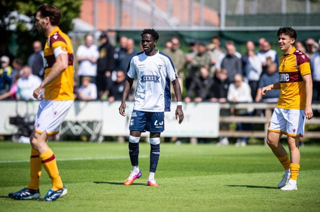 Aarhus GF v Motherwell FC, pre-season test match, Aarhus, Denmark Aarhus, Denmark. 05th, July 2026. James Bogere of Aarhus GF seen during a pre-season test match between Aarhus GF and Motherwell FC at the AGF training facility Fredensvang in Aarhus Denmark, Aarhus, Fredensvang  Copyright: xGonzalesxPhoto MortenxKjaerx