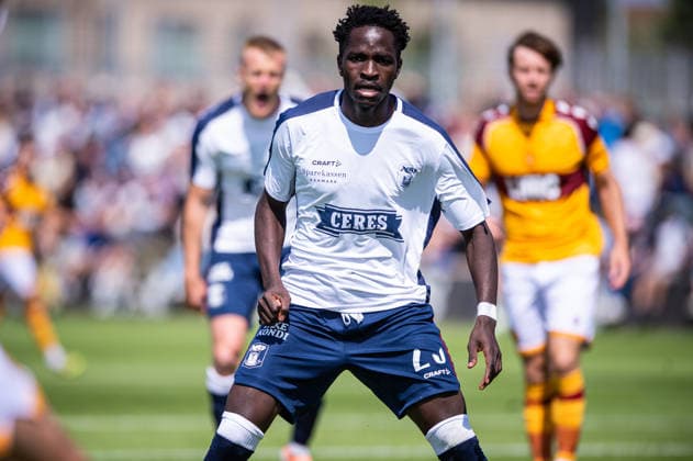 Aarhus GF v Motherwell FC, pre-season test match, Aarhus, Denmark Aarhus, Denmark. 05th, July 2026. James Bogere of Aarhus GF seen during a pre-season test match between Aarhus GF and Motherwell FC at the AGF training facility Fredensvang in Aarhus Denmark, Aarhus, Fredensvang  Copyright: xGonzalesxPhoto MortenxKjaerx