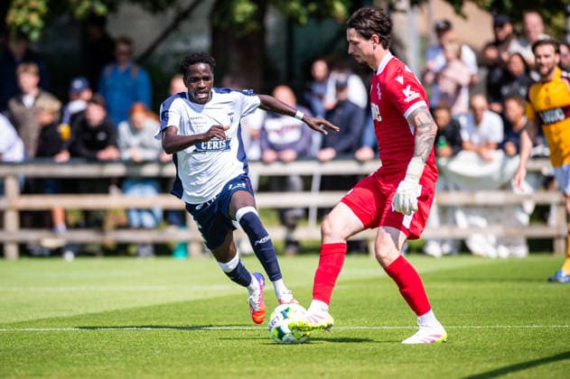 Aarhus GF v Motherwell FC, pre-season test match, Aarhus, Denmark Aarhus, Denmark. 05th, July 2026. James Bogere of Aarhus GF seen during a pre-season test match between Aarhus GF and Motherwell FC at the AGF training facility Fredensvang in Aarhus Denmark, Aarhus, Fredensvang  Copyright: xGonzalesxPhoto MortenxKjaerx