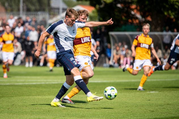 Aarhus GF v Motherwell FC, pre-season test match, Aarhus, Denmark Aarhus, Denmark. 05th, July 2026. Sebastian Jorgensen of Aarhus GF seen during a pre-season test match between Aarhus GF and Motherwell FC at the AGF training facility Fredensvang in Aarhus Denmark, Aarhus, Fredensvang  Copyright: xGonzalesxPhoto MortenxKjaerx