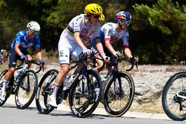 Tour de France 2026 Stage 3 LES ANGLES, FRANCE - JULY 06 : Pogacar Tadej (SLO) of UAE Team Emirates - XRG during stage 3 of the 113rd edition of Tour de France an UCI World Tour 2.UWT cycling road race stage for Men Elite of 196 km with start in Granollers and finish in Les Agnles on July 6, 2026 in Les Angles, France, 06 07 2026 Les Angles France  Copyright: xLucaxBettinix