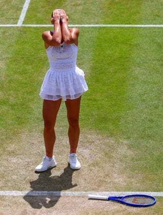 Marta Kostyuk celebrates victory in her fourth round match Wimbledon Tennis Championships, Day 8, The All England Lawn Tennis and Croquet Club, London, UK - 06 Jul 2026London The All England Lawn Tennis and United Kingdom  Copyright: xJamesxMarsh Shutterstockx 16978026ak