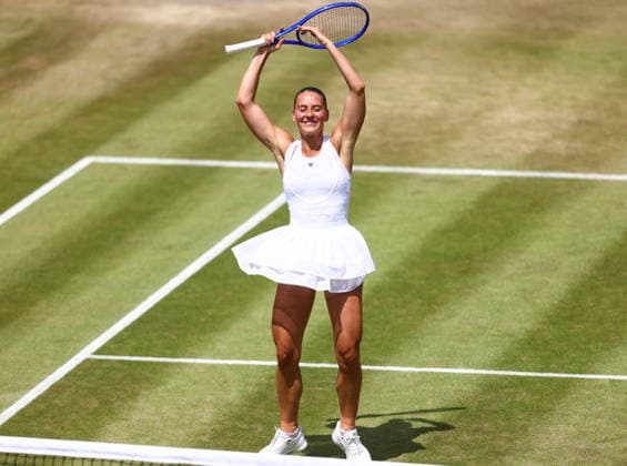Wimbledon Championships 2026, Day 8, AELTC Wimbledon, London, UK - 06 07 2026 Marta Kostyuk (UKR) celebrates her fourth round match win against Ashlyn Krueger (USA) in the 2026 Wimbledon Championships at the AELTC London London AELTC Wimbledon London GBR, UK NEWSPAPERS OUT Copyright: xMarkxGreenwoodx