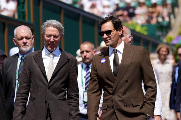 2026-07-06 The Championships - Wimbledon 2026 - Day Eight LONDON, UNITED KINGDOM - JULY 6: Former tennis player Roger Federer walks around the premises during Day Eight of the The Championships - Wimbledon 2026 at All England Lawn Tennis and Croquet Club on July 6, 2026 in London, England. (Photo by Marleen Fouchier BSR Agency) London United Kingdom Content not available for redistribution in The Netherlands directly or indirectly through any third parties. Copyright: xBSRxAgencyx