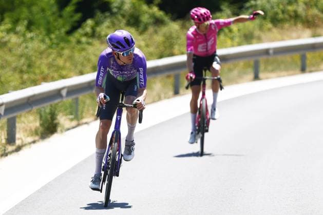 Australian Luke Plapp of Team Jayco AlUla pictured in action during stage 3 of the 2026 Tour de France cycling race, a stage of 195,9km from Granollers, Spain, to Les Angles, France, Monday 06 July 2026. The 113th edition of the Tour de France starts on Saturday 4 July in Barcelona, Spain, and will finish in Paris, France on the 26th of July. POOLxLUCAxBETTINI  x180506393x