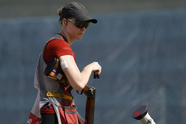 IPA86441092 - Boyd Madeleine Lieselotte of Canada ejects shells from a shotgun during the second day of the ISSF World Cup Shotgun competition at the Concaverde Shooting Range on July 6, 2026, in Lonato del Garda, Italy.  Copyright: xRichardxMorgano IPAxSportx xx 86441092