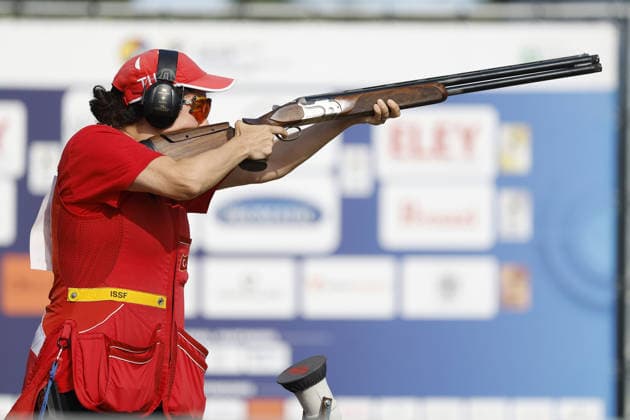 IPA86441130 - Ozyaman Ozenir Cigdem of Turkey competes on the second day of the ISSF World Cup Shotgun event at the Concaverde Shooting Range on July 6, 2026, in Lonato del Garda, Italy.  Copyright: xRichardxMorgano IPAxSportx xx 86441130