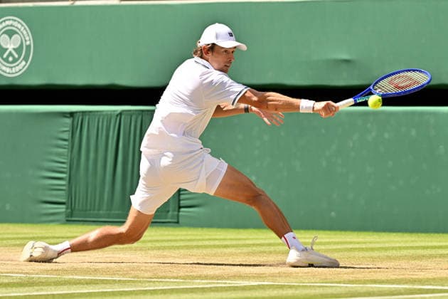 Wimbledon Tennis Championships 2026 - Day 8 LONDON, UNITED KINGDOM - July 06: Alex de Minaur of Australia plays in the Mens singles forth round match against Flavio Cobolli of Italy during day 8 of The Wimbledon Tennis Championships at All England Lawn Tennis and Croquet Club on July 06, 2026 in London, United Kingdom. Ray Tang Anadolu London United Kingdom. Editorial use only. Please get in touch for any other usage.  Copyright: x2026xAnadoluxRayxTangx