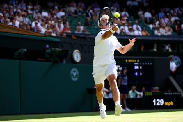 Arthur Fery during his round of 16 match Wimbledon Tennis Championships, Day 8, The All England Lawn Tennis and Croquet Club, London, UK - 06 Jul 2026London The All England Lawn Tennis and United Kingdom  Copyright: xKieranxMcManus Shutterstockx 16978024ez