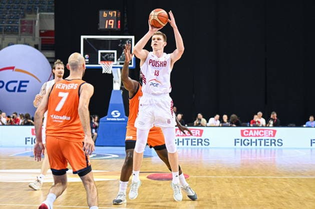 Krakow 06.07.2026. Basketball 2027 FIBA Basketball World Cup Qualifiers First Round: Poland vs. The Netherlands --- Koszykowka Eliminacje Mistrzostw Swiata FIBA 2027 - pierwsza runda: Polska - Holandia. Persons shown: Jakub Szumert Fot. Antoni Dec Arena Akcji NEWSPIX.PL --- newspix.pl 