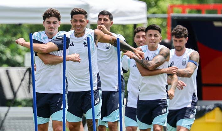 FIFA World Cup, WM, Weltmeisterschaft, Fussball 2026 - Argentina training session Argentina™s national soccer players attend a training session in Kennesaw, Georgia, USA, 06 July 2026. Argentina will face Egypt on 07 July in a FIFA World Cup 2026 round of 16 match. KENNESAW United States  Copyright: xRONALDxWITTEKx