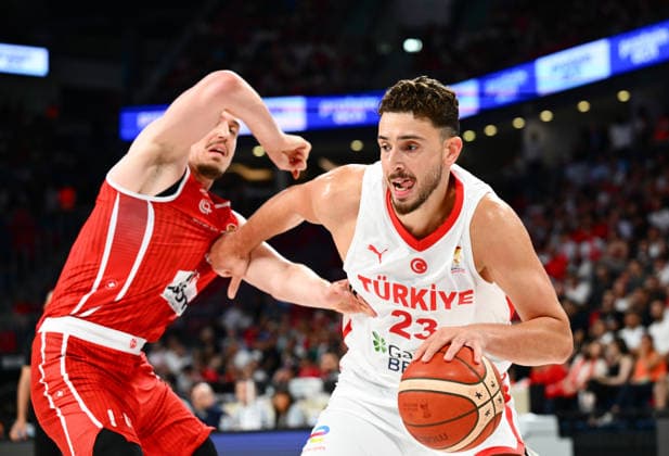 Turkiye v Switzerland - 2027 World Cup European Qualifiers ISTANBUL, TURKIYE - JULY 6: Alperen Sengun (23) of Turkiye in action during the first round of the 2027 World Cup European Qualifiers Group C final basketball match between Turkiye and Switzerland at Sinan Erdem Dome in Istanbul, Turkiye on July 6, 2026. Elif Ozturk Anadolu Istanbul Turkey. Editorial use only. Please get in touch for any other usage.  Copyright: x2026xAnadoluxElifxOzturkx