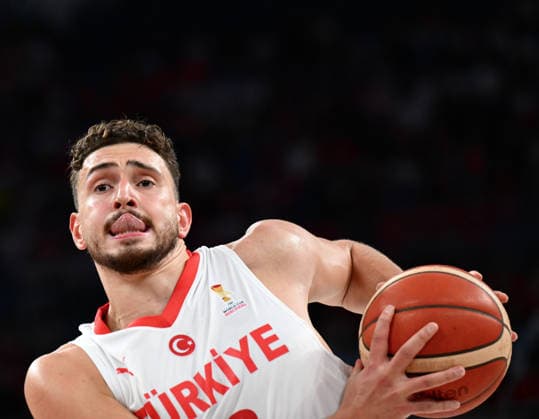 Turkiye v Switzerland - 2027 World Cup European Qualifiers ISTANBUL, TURKIYE - JULY 6: Alperen Sengun (23) of Turkiye in action during the first round of the 2027 World Cup European Qualifiers Group C final basketball match between Turkiye and Switzerland at Sinan Erdem Dome in Istanbul, Turkiye on July 6, 2026. Elif Ozturk Anadolu Istanbul Turkey. Editorial use only. Please get in touch for any other usage.  Copyright: x2026xAnadoluxElifxOzturkx