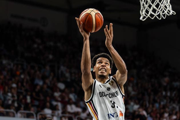 GER, FIBA Basketball World Cup 2027, European Qualifiers, Deutschland-Zypern. 06.07.2026, Brose Arena, Bamberg, GER, FIBA Basketball World Cup 2027, European Qualifiers, Deutschland-Zypern. Sananda Fru (Deutschland, No31) Â Foto: Alexander Trienitz Bamberg Brose Arena Bayern Deutschland *** GER, 2027 FIBA Basketball World Cup, European Qualifiers, Germany vs. Cyprus, July 6, 2026, Brose Arena, Bamberg, GER, FIBA Basketball World Cup 2027, European Qualifiers, Germany vs. Cyprus, Sananda Fru, Germany, No. 31. Photo by Alexander Trienitz, Bamberg, Brose Arena, Bavaria, Germany