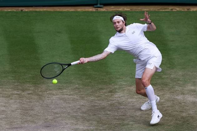 Alexander Bublik during his round of 16 match Wimbledon Tennis Championships, Day 8, The All England Lawn Tennis and Croquet Club, London, UK - 06 Jul 2026London The All England Lawn Tennis and United Kingdom  Copyright: xKieranxMcManus Shutterstockx 16978024gn