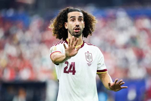 RECORD DATE NOT STATED FIFA World Cup, WM, Weltmeisterschaft, Fussball 2026 - Round of 16 - Portugal v Spain Marc Cucurella player of Spain during the Round of 16 match between Portugal and Spain at the FIFA World Cup, at Dallas Stadium, in Texas, United States, on Monday, July 06, 2026.(Foto: William Volcov Brazil Photo Press IMAGO) Sports Arlington TX United States Copyright: xWILLIAMxVOLCOVx