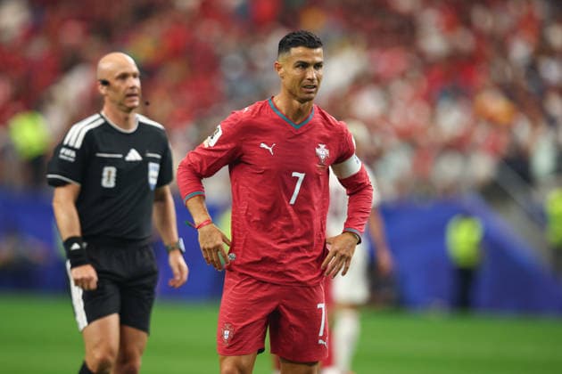FIFA World Cup, WM, Weltmeisterschaft, Fussball 2026: Portugal v Spain DALLAS, USA - 6th July 2026: Cristiano Ronaldo of Portugal reacts during the FIFA World Cup 2026 Round of 16 match between Portugal and Spain at Dallas Stadium Dallas Dallas Stadium United States of America Copyright: xCraigxMercerx xPeakxActionxPhotosx