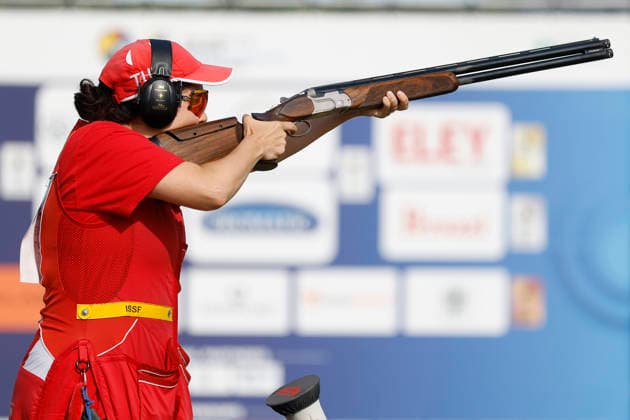 ISSF World Cup Shotgun Ozyaman Ozenir Cigdem of Turkey shoots during the ISSF World Cup Shotgun day two at the Concaverde Shooting Range in Lonato del Garda, Italy, on July 6, 2026. Lonato del Garda Brescia Italy  Copyright: xRichardxMorganox originalFilename:morgano-issfworl260706_np1mI.jpg