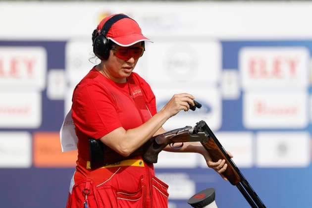 ISSF World Cup Shotgun Ozyaman Ozenir Cigdem of Turkey ejects shells from a shotgun during the ISSF World Cup Shotgun day two at the Concaverde Shooting Range in Lonato del Garda, Italy, on July 6, 2026. Lonato del Garda Brescia Italy  Copyright: xRichardxMorganox originalFilename:morgano-issfworl260706_np6qa.jpg