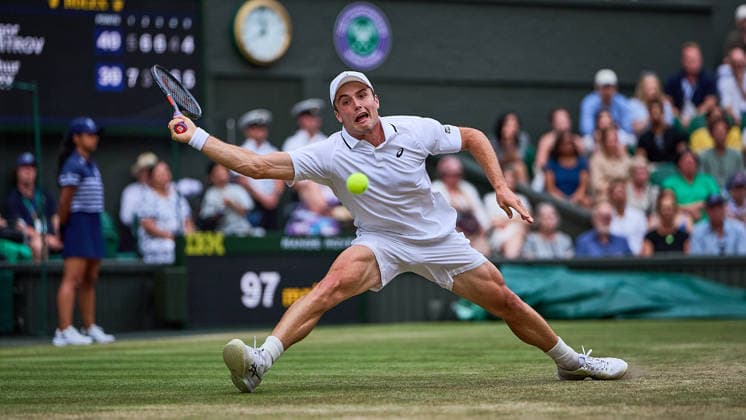 July 6, 2026, London, London, Great Britain: Arthur Fery of Great Britain returns with forehand during The Championships Wimbledon , 6.7.2026 in London (All England Lawn Tennis and Croquet Club), Great Britain Tennis 2026: Grand Slam: The Championships Wimbledon: 8th Day: 4th Round: FERY 7:5 3:6 4:6 6:4 7:6 DIMITROV  - ZUMAs343 20260706_zsp_s343_132 Copyright: xMathiasxSchulzx