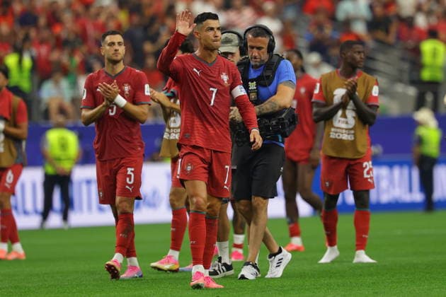 FIFA World Cup, WM, Weltmeisterschaft, Fussball 2026 - Round of 16 - Portugal vs Spain Cristiano Ronaldo of Portugal reacts after their defeat in the FIFA World Cup 2026 Round of 16 match Portugal against Spain, in Dallas, USA, 06 July 2026. DALLAS United States  Copyright: xCHRISTOPHERxNEUNDORFx
