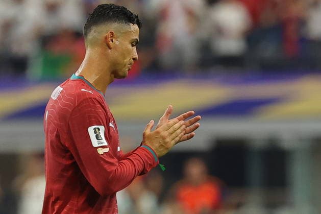 FIFA World Cup, WM, Weltmeisterschaft, Fussball 2026 - Round of 16 - Portugal vs Spain Cristiano Ronaldo of Portugal reacts after their defeat in the FIFA World Cup 2026 Round of 16 match Portugal against Spain, in Dallas, USA, 06 July 2026. DALLAS United States  Copyright: xCHRISTOPHERxNEUNDORFx